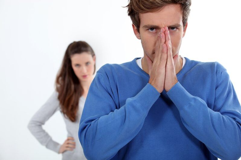 upset man with symptoms of prostatitis